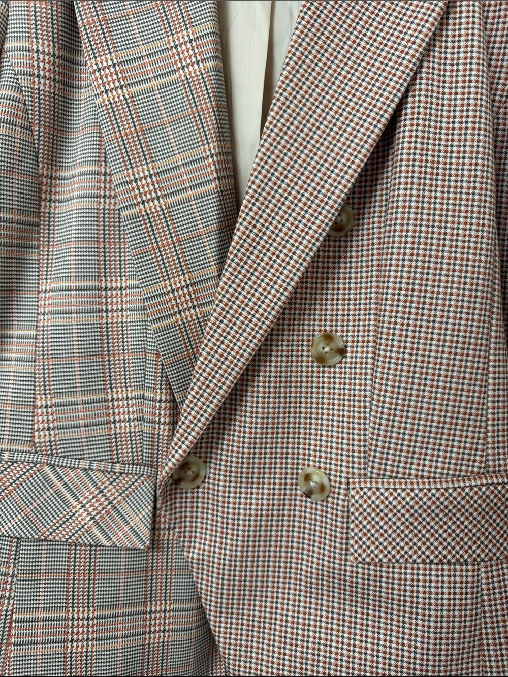 Liverpool Women’s Blazer in Brown Plaid & Tan Houndstooth - Picture 2 of 6